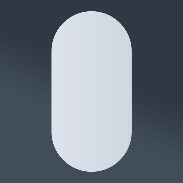 Thermogroup Ablaze Duke Polished Edge Pill Mirror 600x1200mm with Demister