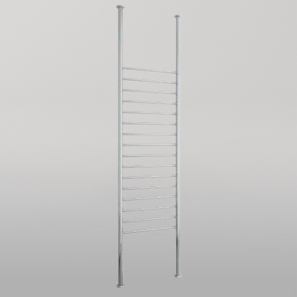 Thermogroup Straight Round Floor to Ceiling Heated Towel Rail Polished Stainless Steel