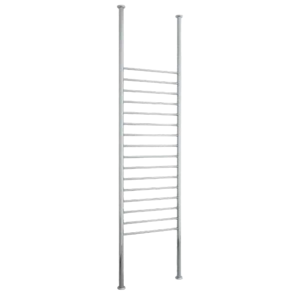 Thermogroup Straight Round Floor to Ceiling Heated Towel Rail Polished Stainless Steel