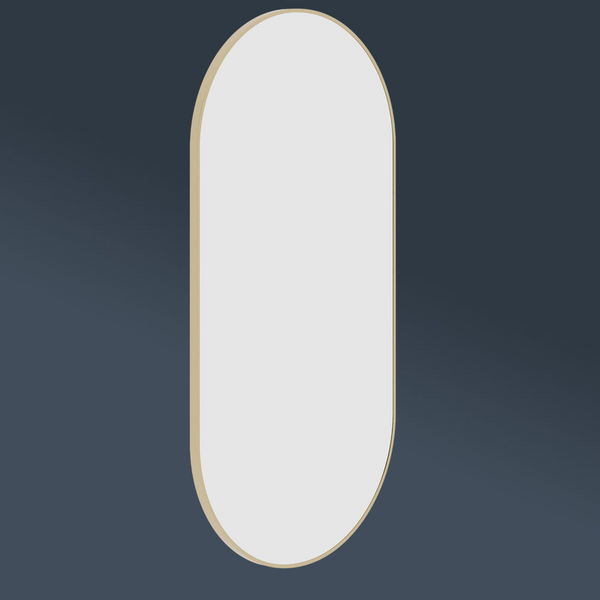 Thermogroup Ablaze Havana Pill Framed Mirror 500x1000mm Gold