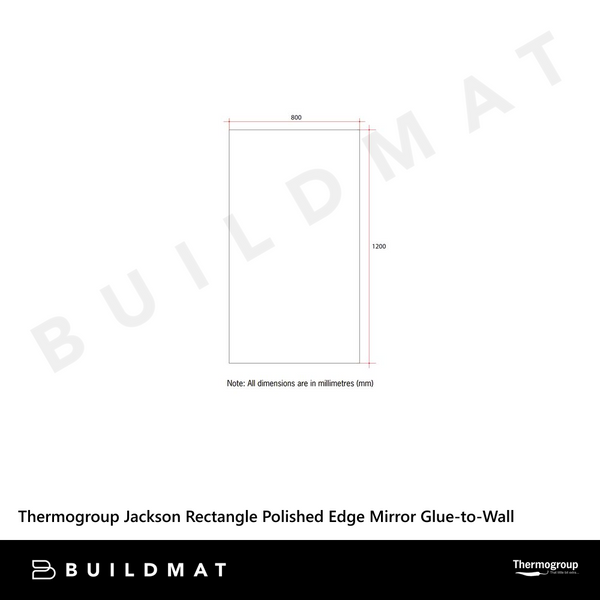 Thermogroup Ablaze Jackson Rectangle Polished Edge Mirror 1200x800mm with Demister