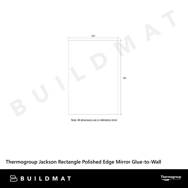 Thermogroup Ablaze Jackson Rectangle Polished Edge Mirror 600x900mm with Demister