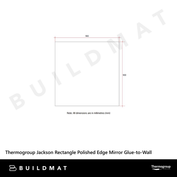 Thermogroup Ablaze Jackson Rectangle Polished Edge Mirror 900x900mm