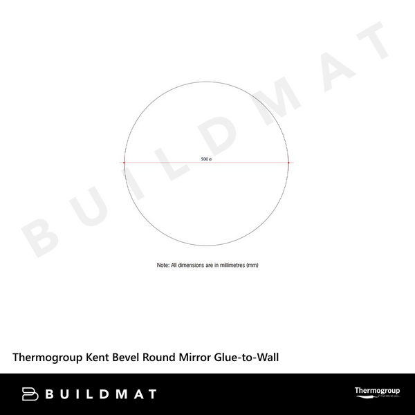 Thermogroup Ablaze Kent 18mm Bevel Round Mirror 500mm