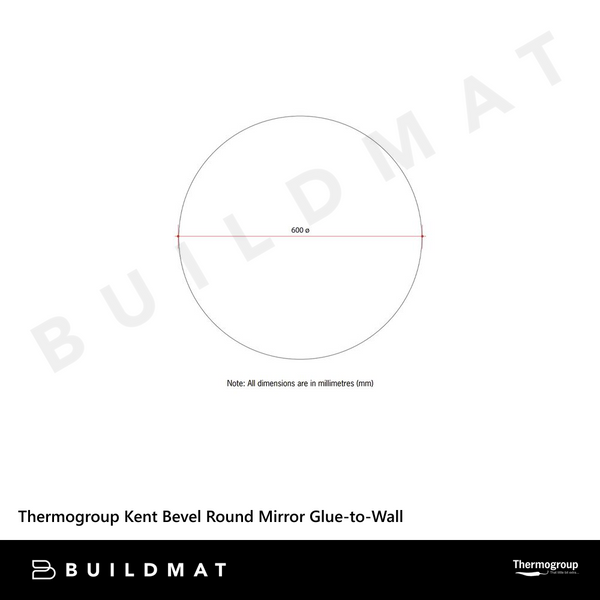 Thermogroup Ablaze Kent 18mm Bevel Round Mirror 600mm