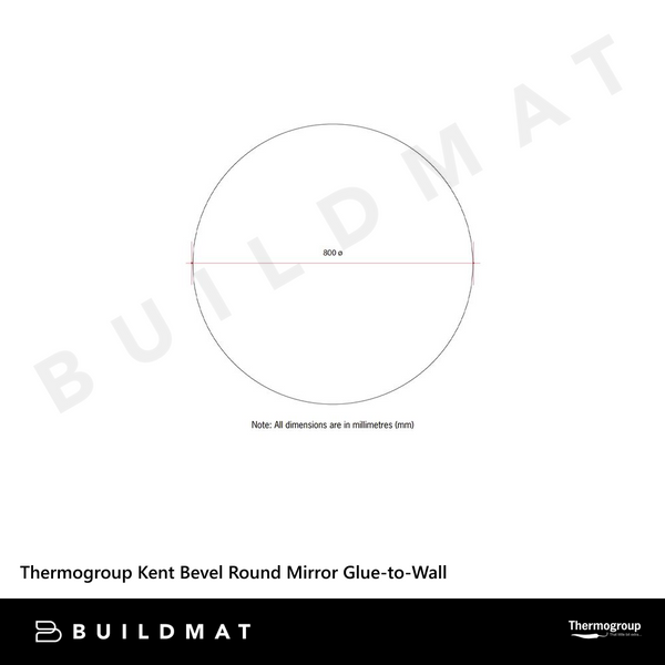 Thermogroup Ablaze Kent 18mm Bevel Round Mirror 800mm