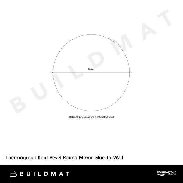 Thermogroup Ablaze Kent 18mm Bevel Round Mirror 900mm with Demister