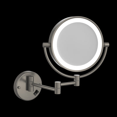 Thermogroup Ablaze 1 & 5x Magnification Wall Mounted Shaving Mirror 200mm Brushed Nickel with Concealed Wiring