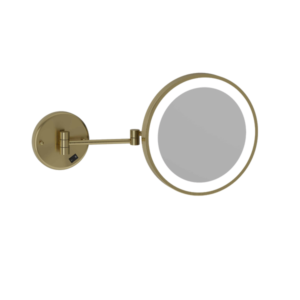 Thermogroup Ablaze 3x Magnification Wall Mounted Shaving Mirror 250mm Round Brushed Brass