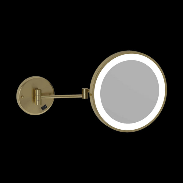 Thermogroup Ablaze 3x Magnification Wall Mounted Shaving Mirror 250mm Round Brushed Brass