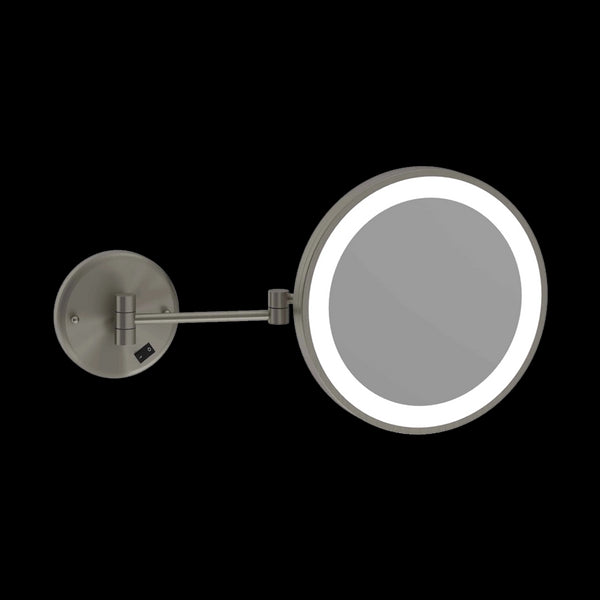 Thermogroup Ablaze 3x Magnification Wall Mounted Shaving Mirror 250mm Round Brushed Nickel