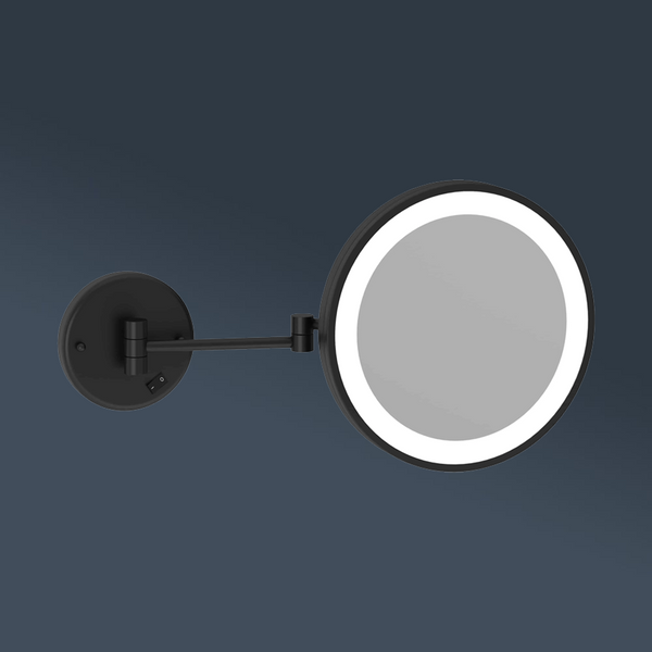 Thermogroup Ablaze 3x Magnification Wall Mounted Shaving Mirror 250mm Round Black