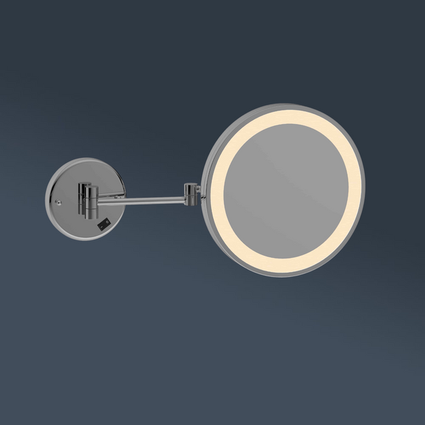 Thermogroup Ablaze 3x Magnification Wall Mounted Shaving Mirror Warm Light 250mm Chrome with Concealed Wiring