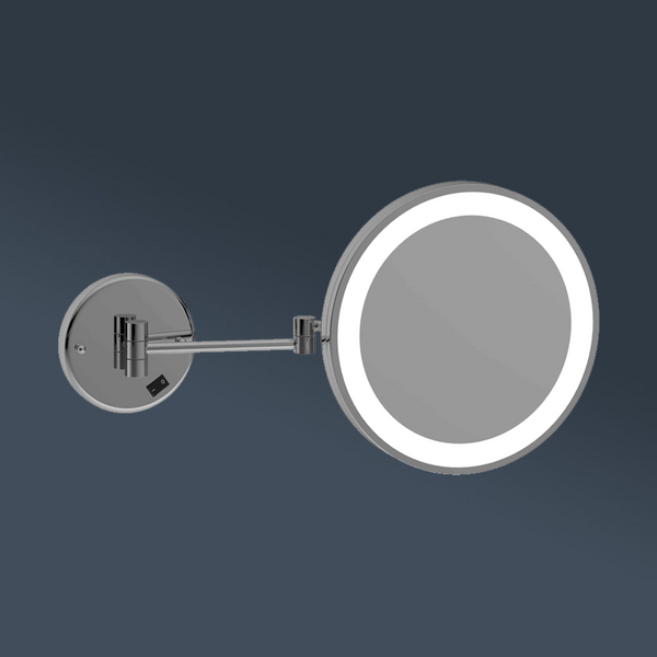 Thermogroup Ablaze 5x Magnification Wall Mounted Shaving Mirror 250mm Chrome with Concealed Wiring