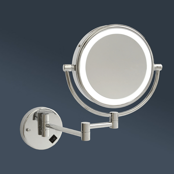 Thermogroup Ablaze 1 & 8x Magnification Wall Mounted Shaving Mirror 200mm Chrome with Exposed Wiring