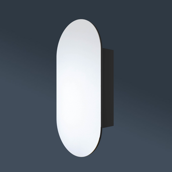 Thermogroup Ablaze Lincoln Pill Mirror Cabinet 500x1000x150mm Black