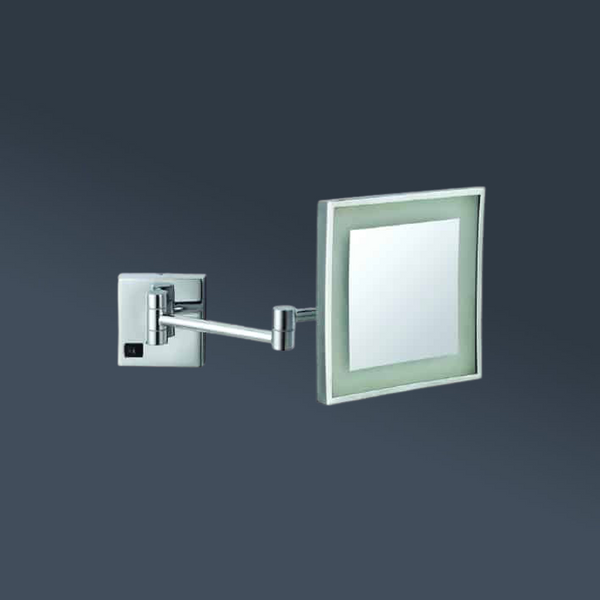 Thermogroup Ablaze 3x Magnification Wall Mounted Shaving Mirror 200mm Square Chrome