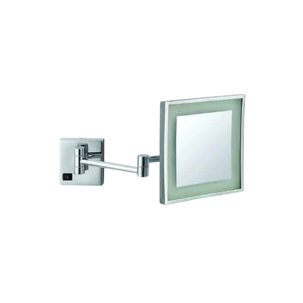 Thermogroup Ablaze 3x Magnification Wall Mounted Shaving Mirror 200mm Square Chrome