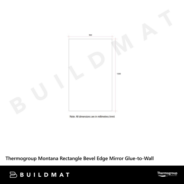 Thermogroup Ablaze Montana Rectangle 25mm Bevel Edge Mirror 1500x900mm with Demister