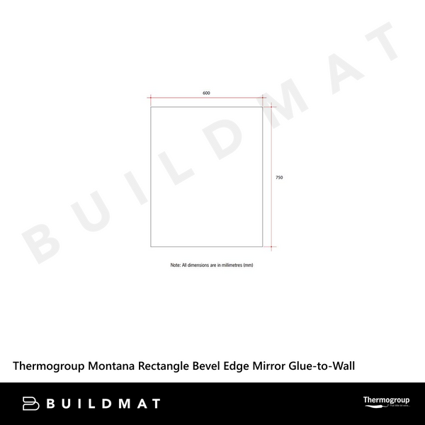 Thermogroup Ablaze Montana Rectangle 25mm Bevel Edge Mirror 600x750mm