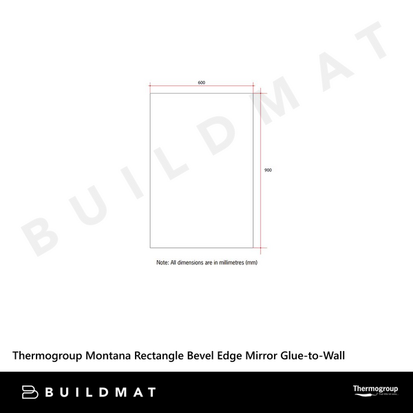Thermogroup Ablaze Montana Rectangle 25mm Bevel Edge Mirror 600x900mm with Demister