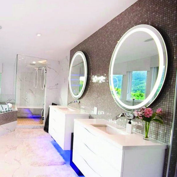 Thermogroup Ablaze Backlit Round Mirror with Border Cool Light 610mm 18Watts