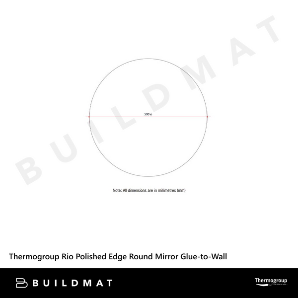 Thermogroup Ablaze Rio Polished Edge Round Mirror 500mm