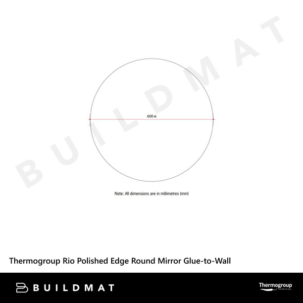 Thermogroup Ablaze Rio Polished Edge Round Mirror 600mm with Demister