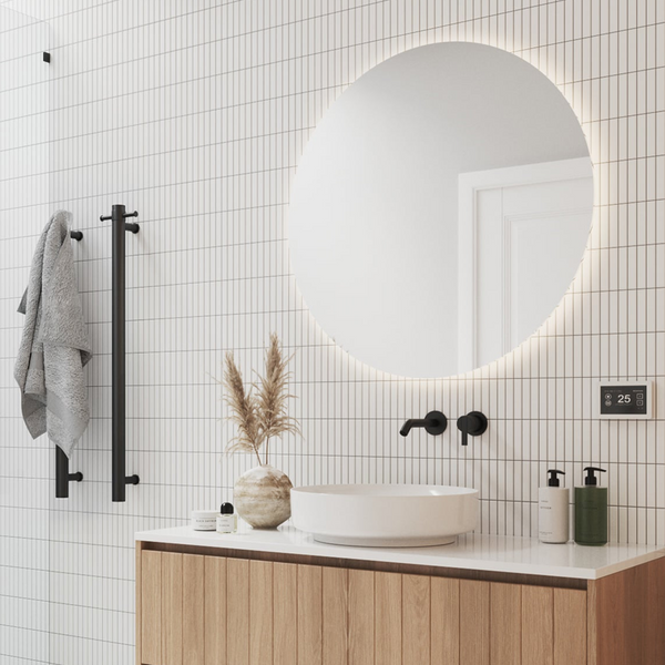 Thermogroup Ablaze Backlit Round Mirror With Warm Light 600mm 37Watts