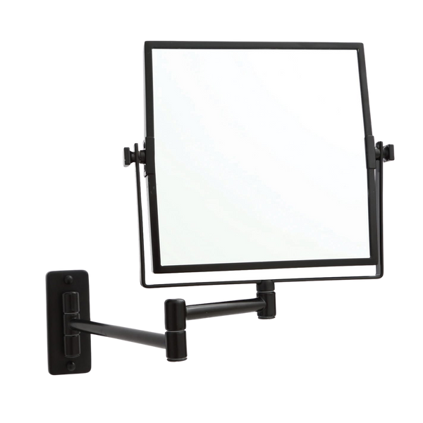 Thermogroup Ablaze 1 & 5x Magnification Wall Mounted Square Shaving Mirror 200mm Square Black