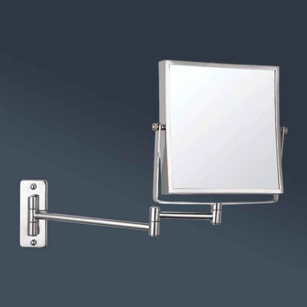 Thermogroup Ablaze 1 & 5x Magnification Wall Mounted Shaving Square Mirror 200mm Chrome