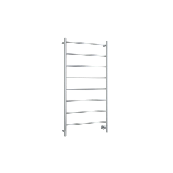 Thermogroup Spartan Eight Straight Round Ladder Heated Towel Rail Polished Stainless Steel