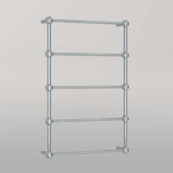 Thermogroup Straight Round Heritage Ladder Heated Towel Rail Polished Stainless Steel
