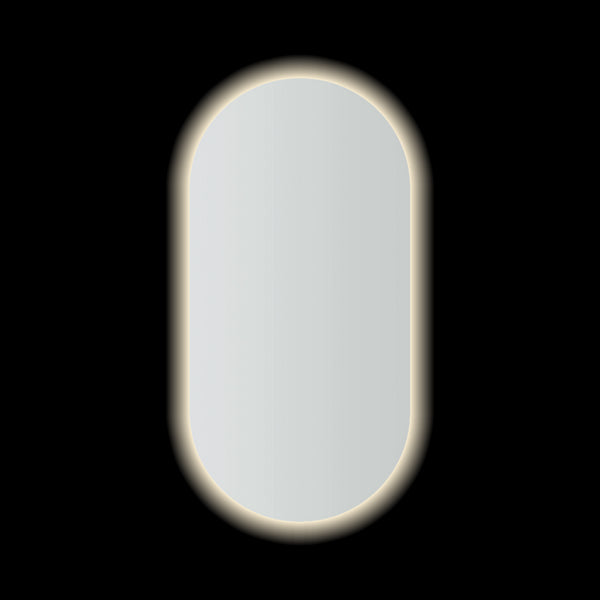 Thermogroup Ablaze Backlit Pill Shape Mirror with Warm Light 500x1000x45mm 61Watts