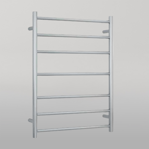 Thermogroup Brushed Straight Round Ladder Heated Towel Rail 600mm Brushed Stainless Steel