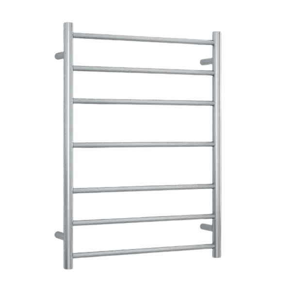 Thermogroup Brushed Straight Round Ladder Heated Towel Rail 600mm Brushed Stainless Steel