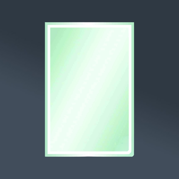 Thermogroup Ablaze Sierra Rectangle Polished Edge Mirror with Sandblasted Border 1200x800mm with Hangers and Demister