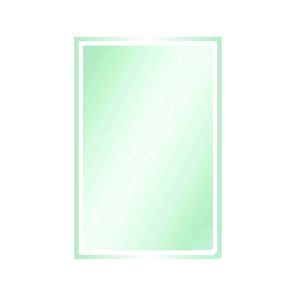 Thermogroup Ablaze Sierra Rectangle Polished Edge Mirror with Sandblasted Border 1200x800mm with Hangers and Demister