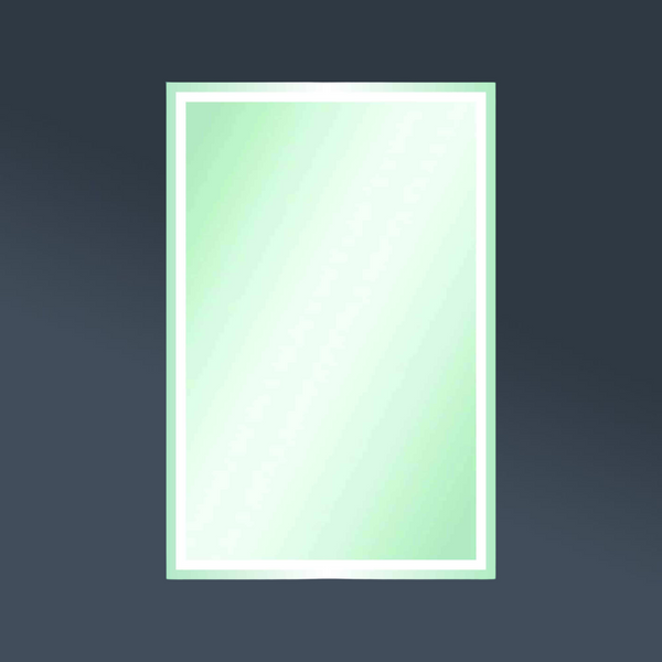 Thermogroup Ablaze Sierra Rectangle Polished Edge Mirror with Sandblasted Border 1200x800mm with Hangers