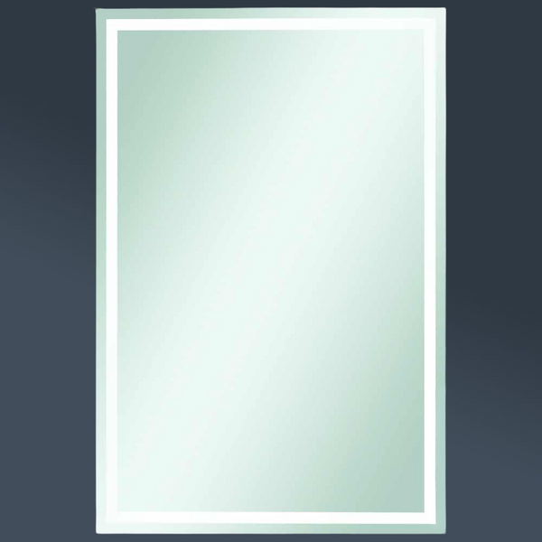 Thermogroup Ablaze Sierra Rectangle Polished Edge Mirror with Sandblasted Border 1500x900mm with Hangers