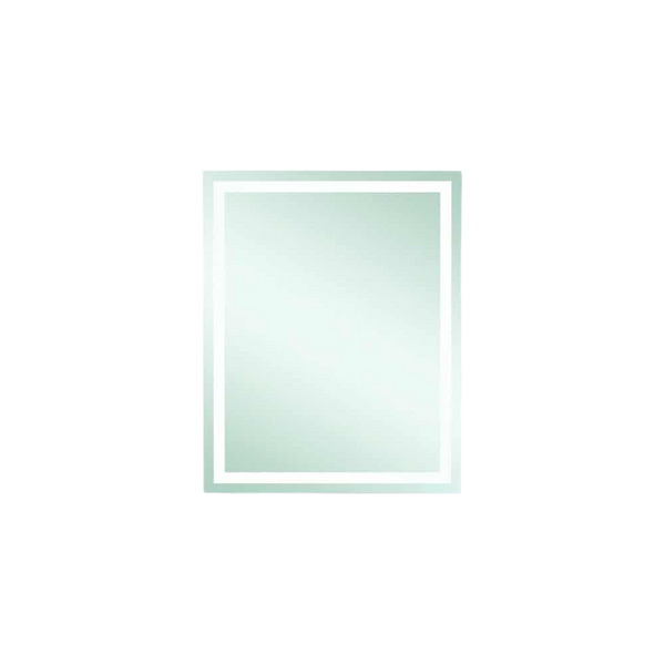 Thermogroup Ablaze Sierra Rectangle Polished Edge Mirror with Sandblasted Border 600x750mm with Hangers and Demister