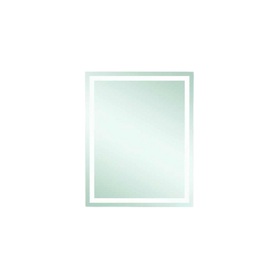 Thermogroup Ablaze Sierra Rectangle Polished Edge Mirror with Sandblasted Border 600x750mm with Hangers and Demister
