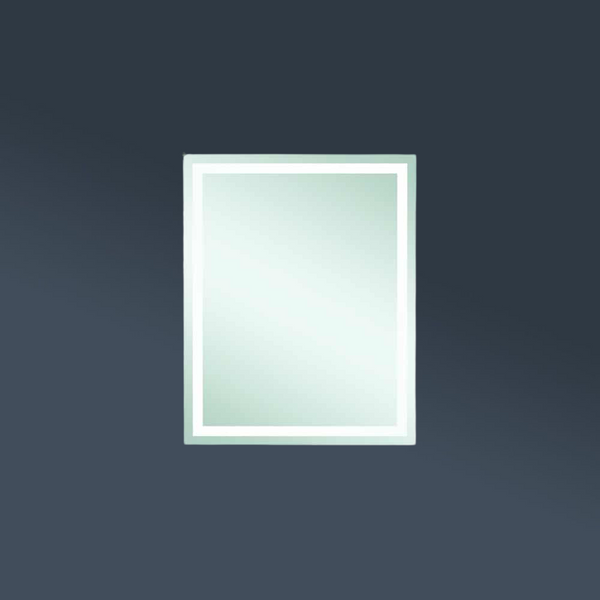 Thermogroup Ablaze Sierra Rectangle Polished Edge Mirror with Sandblasted Border 600x750mm with Hangers