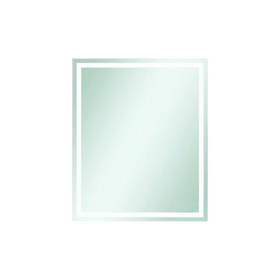 Thermogroup Ablaze Sierra Rectangle Polished Edge Mirror with Sandblasted Border 900x750mm with Hangers and Demister