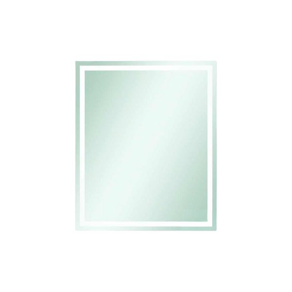Thermogroup Ablaze Sierra Rectangle Polished Edge Mirror with Sandblasted Border 900x750mm with Hangers and Demister