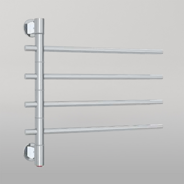 Thermogroup Straight Round Swivel Heated Towel Rail 600mm Polished Stainless Steel