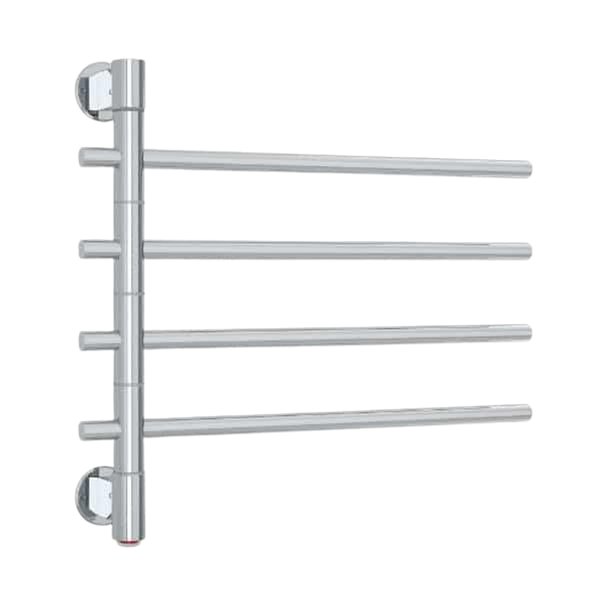Thermogroup Straight Round Swivel Heated Towel Rail 600mm Polished Stainless Steel
