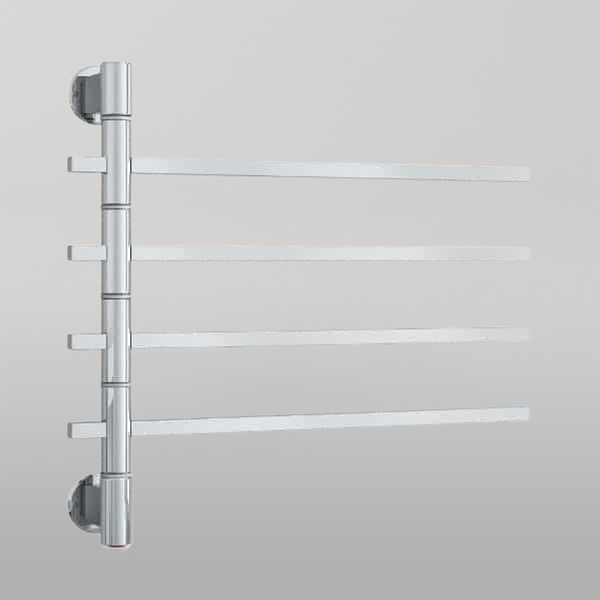 Thermogroup Straight Square Swivel Heated Towel Rail Polished Stainless Steel