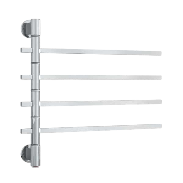 Thermogroup Straight Square Swivel Heated Towel Rail Polished Stainless Steel