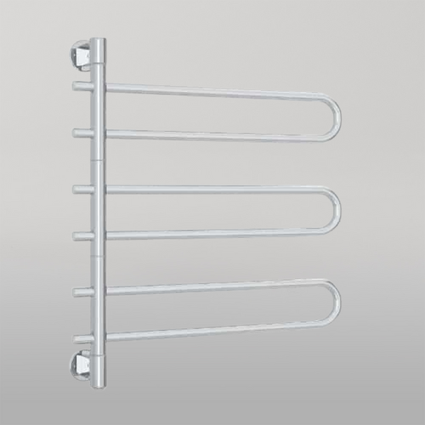 Thermogroup Straight Round Swivel Heated Towel Rail 675mm Polished Stainless Steel